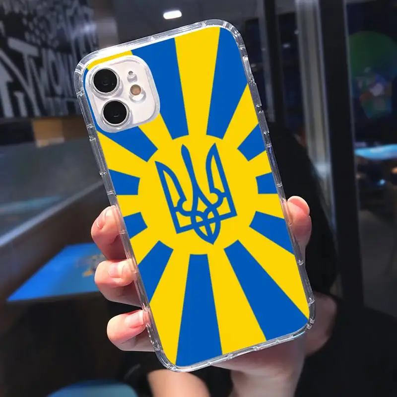 

Ukraine National flag Symbol Phone Case Transparent soft For iphone 5 5s 5c se 6 6s 7 8 11 12 plus mini x xs xr pro max