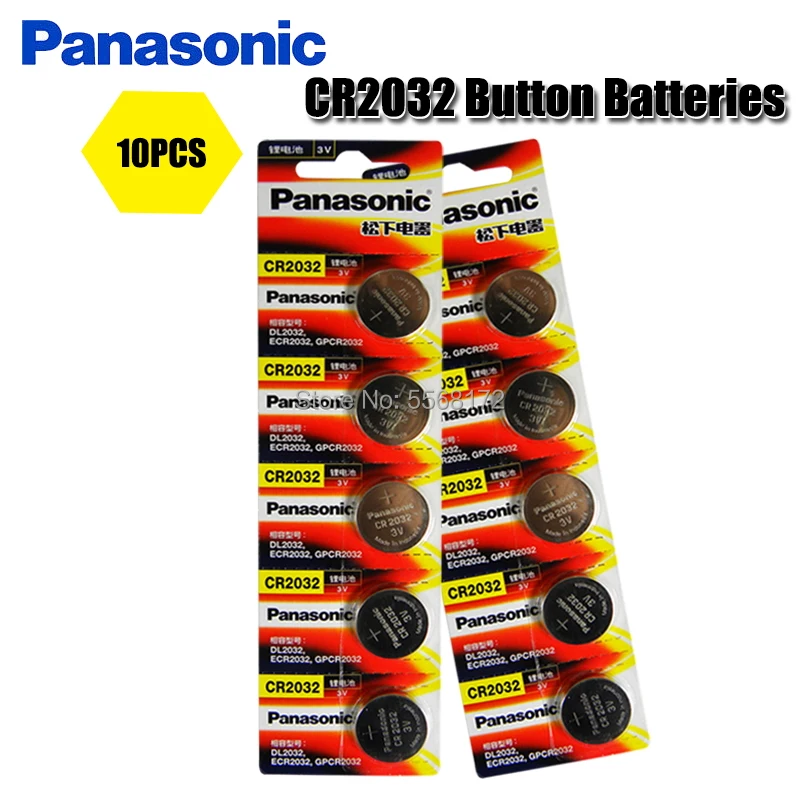 

Кнопочные элементы Panasonic cr2032 10 шт., Литиевые Батарейки 3 в для часов, пультов дистанционного управления, калькуляторов