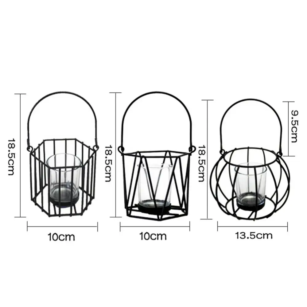 

80% Hot Sales!! Metal Hollow Round Hexagonal Lantern Candle Holder Candlestick Ornament Decor