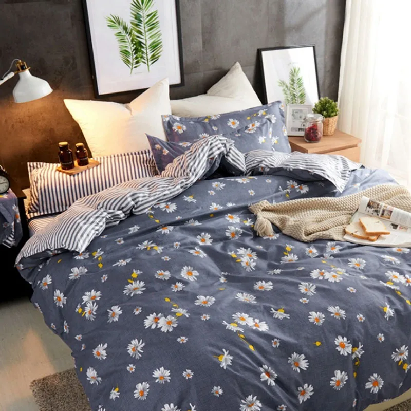 

Home Textiles Bedding Sets Home Bedding Duvet Cover Flat Sheet Skin-Friendly Aloe Cotton 3/4PCS Quilt Cover Sheet Pillowcases