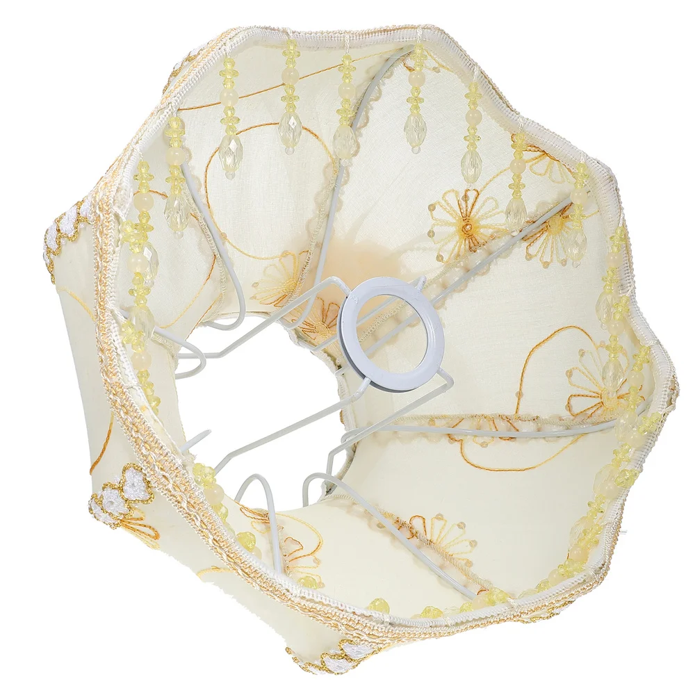 

1 шт. Европейский Винтажный высококачественный тканевый абажур с бусинами и кружевом светильник лого декора