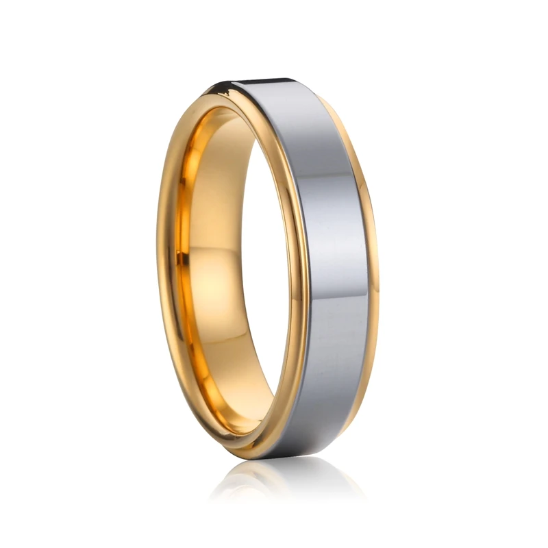 

wholesale 18k Ion gold plated finger rings wedding band jewelry tungsten carbide ring