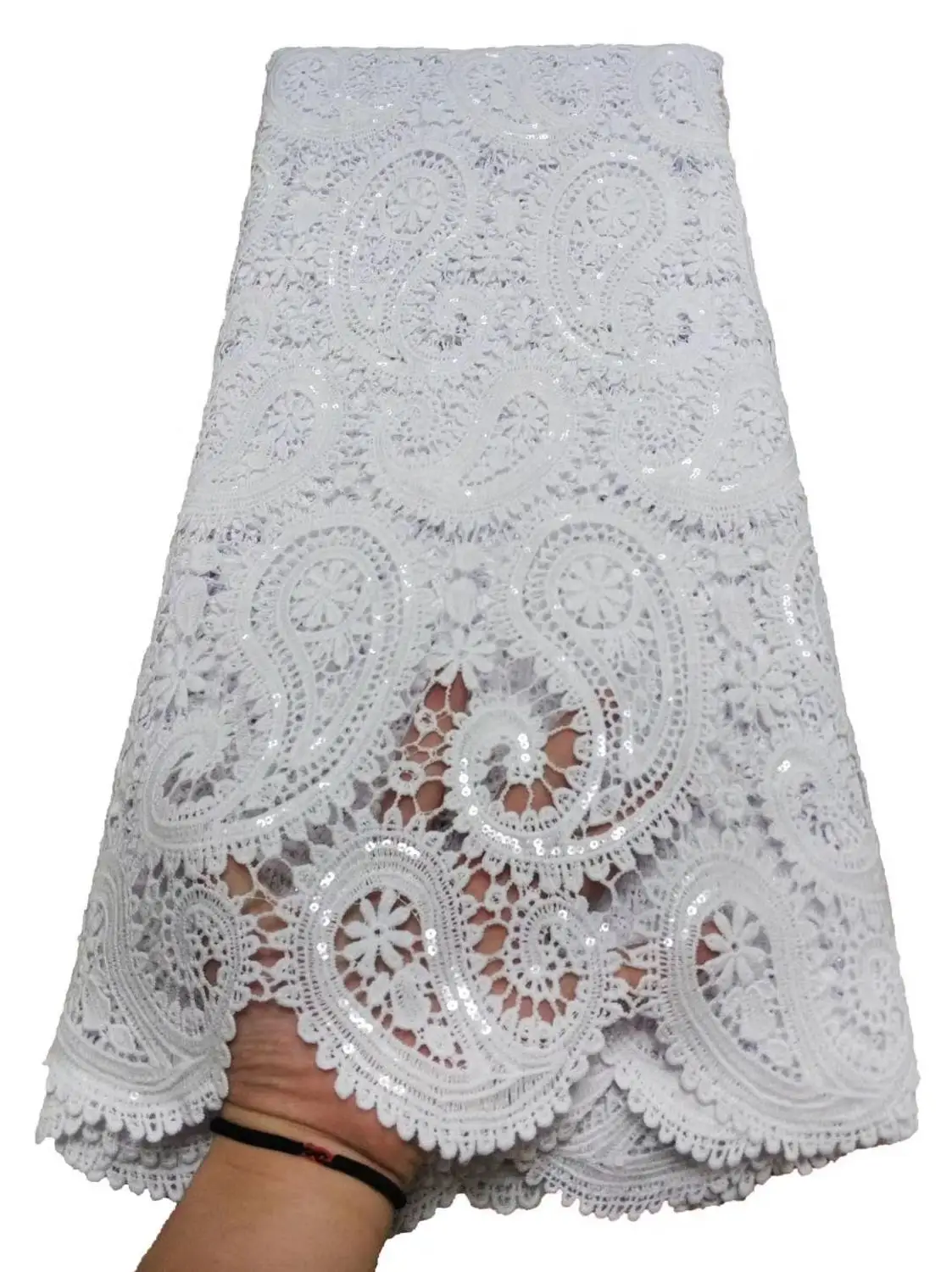 Классический вид необычный узор Сетчатое кружево с пайетками новейшее кружевное