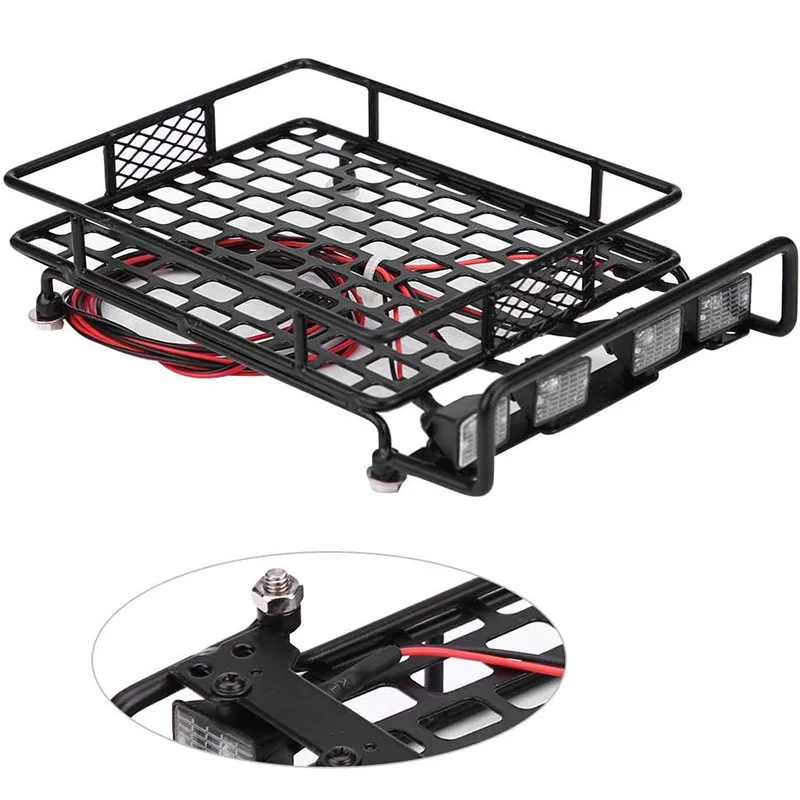 Багажник на крыше светодиодный светильник для Wrangler Tamiya CC01 Axial SCX10 из алюминиевого