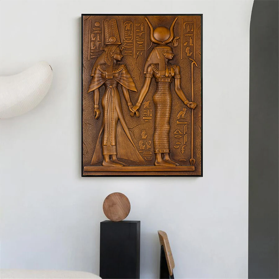 Египетская Картина на холсте египетские иероглифы старые логотипы и буквенные