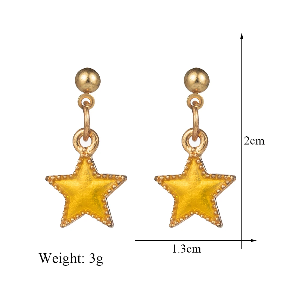 2019 New Fashion Romantic Sweet Cute Colorful Star Shape Dangling Drop Earrings For Women And Girls Wedding Engagement Accessory | Украшения