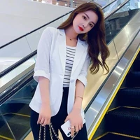 new summer thin small suit jacket 2021 lady slim single button blazer women casual sun sunscreen clothing plus size s 5xl y94