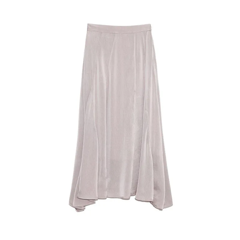 

Temperament Irregular High Waist A Line Skirt Japan Style Slim Waist Femme Faldas Sweet Solid All Match Skirt Spring Summer