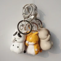 creative shy cat keychains chubby kitten keyring trinket bag ornament cartoon car keys chains fashion women jewelry accessories