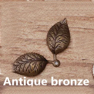 Antique bronze 100 шт 13*32 мм Металл латунь материал 7 цветов покрытием филигранная подвеска в форме листа для изготовления ювелирных изделий - Цвет: Antique bronze