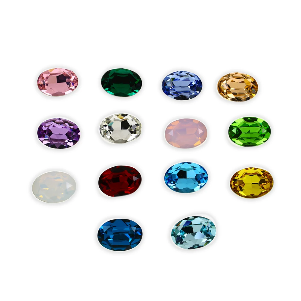 Блестящие красочные овальные Стразы из стекла K9 стразы с кристаллами