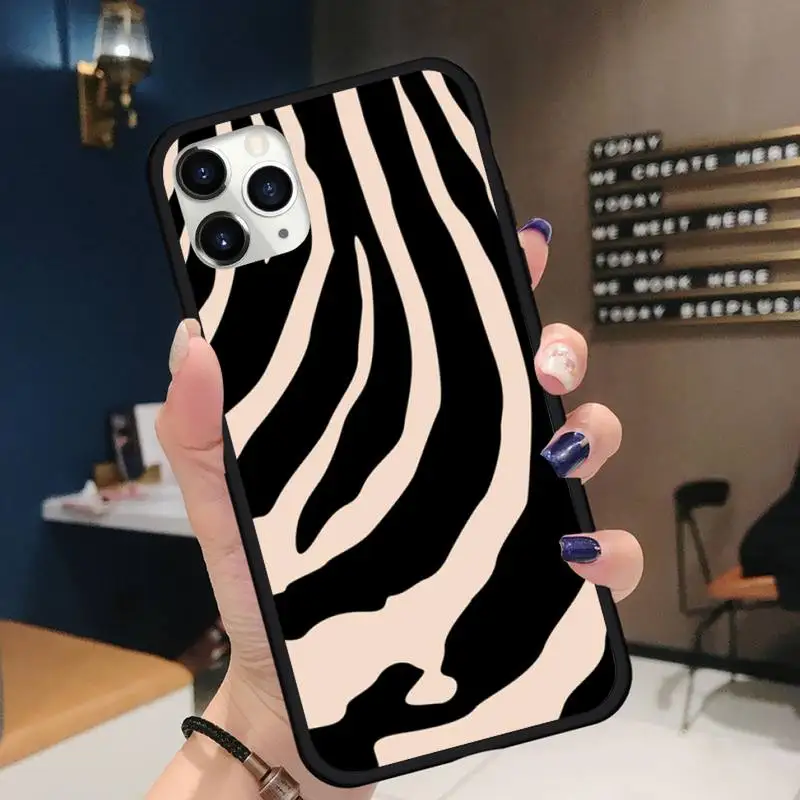 

zebra print clip art Phone Case for iPhone 11 12 pro XS MAX 8 7 6 6S Plus X 5S SE 2020 XR Soft silicone