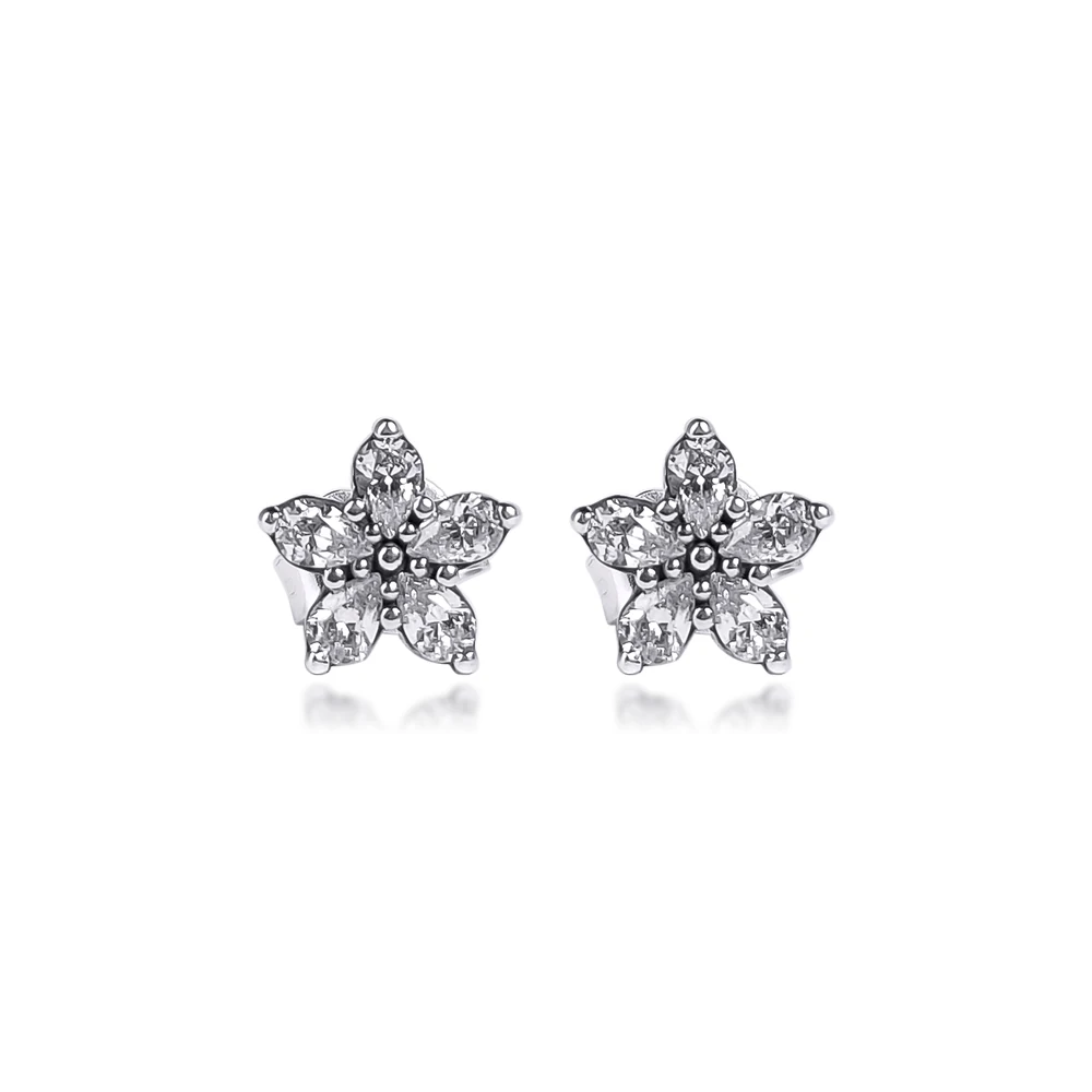 

Sparkling Snowflakes 100% Real 925 Sterling Silver Aesthetic Friends Free Shipping Wholesale Small Stud Earrings for Women
