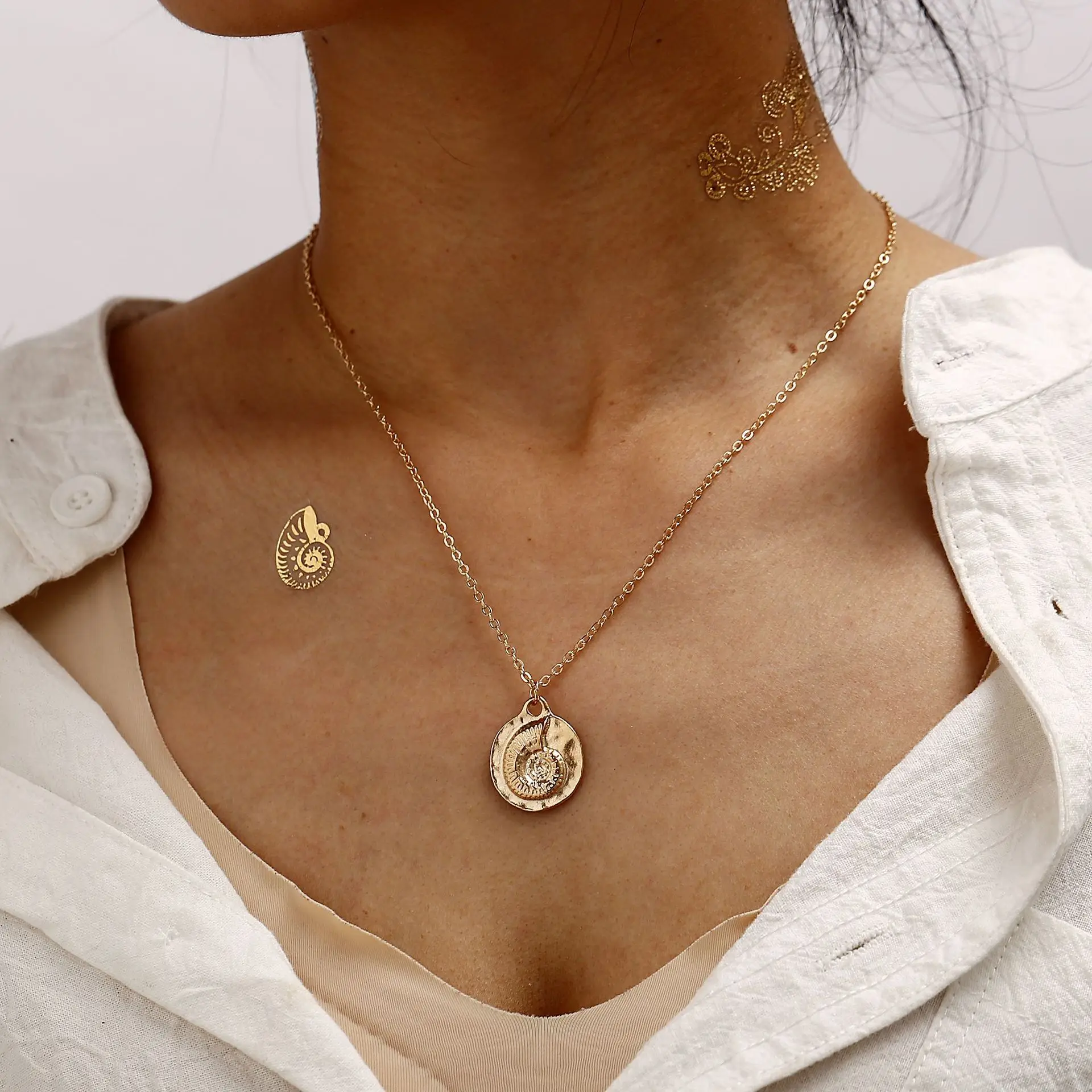 Новый морским обитателям ожерелье из ракушек креативная Ретро Подвеска