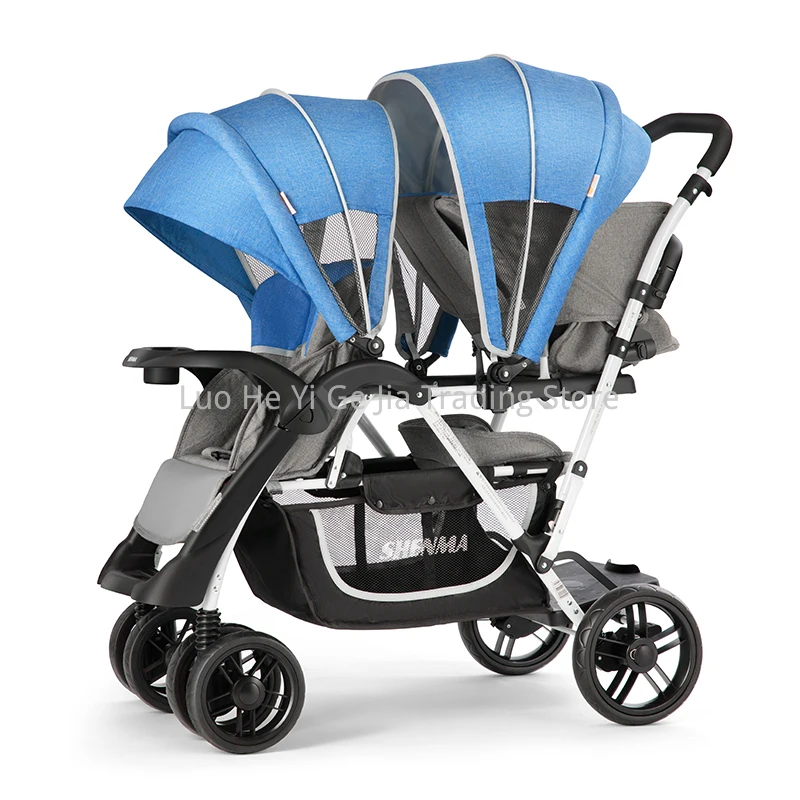 Twins Stroller Double Sit N Stand Stroller With Rain Cover, 4 Color For Available