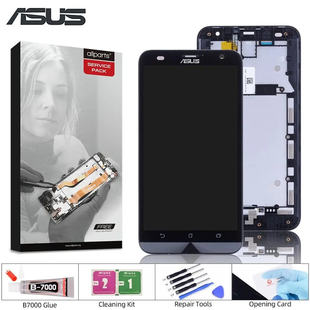 Дисплей для ASUS Zenfone 2 Laser ZE550KL LCD в сборе с тачскрином на рамке черный