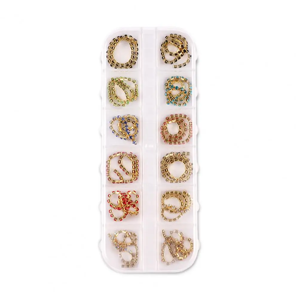 12 отделений в коробке красивые искусственные ногти искусство для творчества