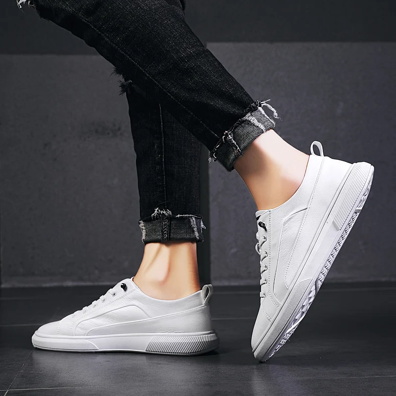 Мужская Уличная Повседневная обувь мужские кожаные туфли лоферы на шнуровке