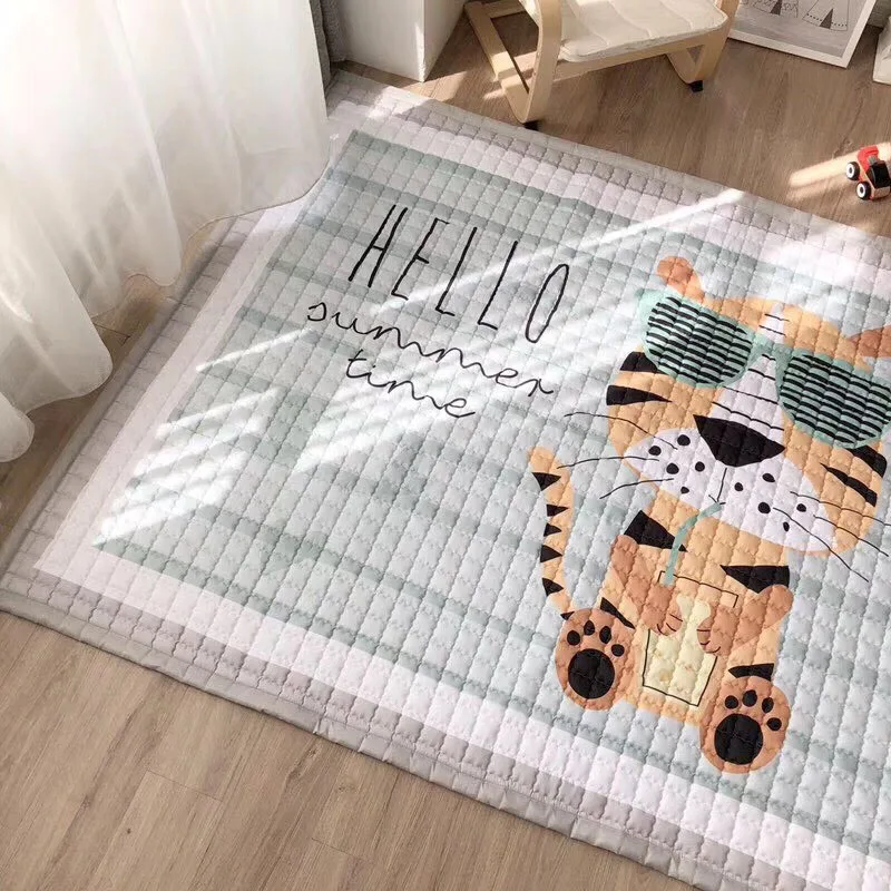tiger Мультяшная подушка с животными, детский коврик для ползания, коврик для комнаты, спальни, гостиной, нескользящий коврик, украшение детской комнаты, коврик для йоги - Цвет: tiger