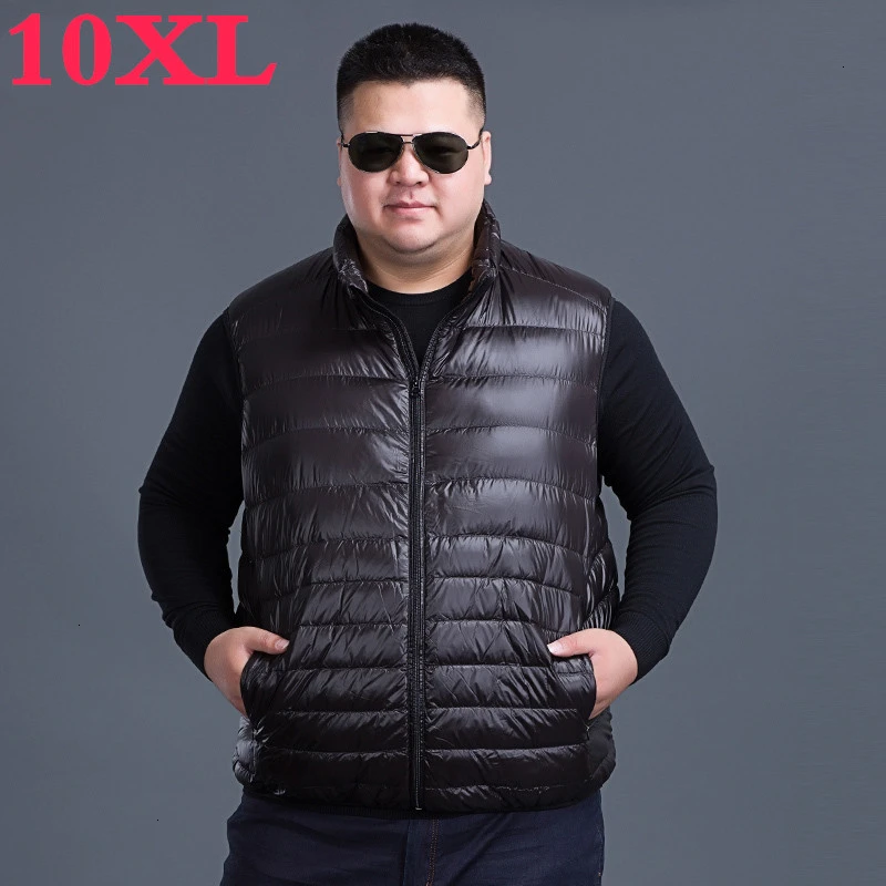 Модный жилет размера плюс 10XL 9XL 8XL ультра светильник безрукавка для мужчин