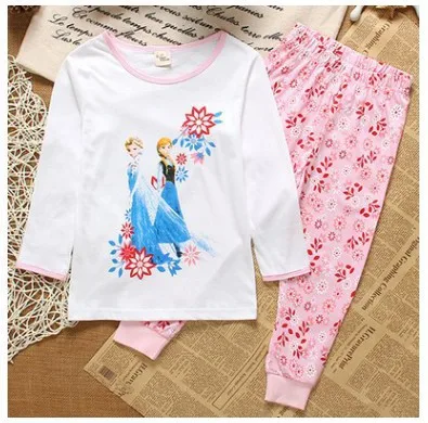 

New Children Cotton Pijama Kid Anna Elsa Pajamas Suit 2-7y