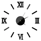 Винтажные римские шикарные настенные часы с серебряными цифрами на клейкой основе без рамки 3D домашний декор