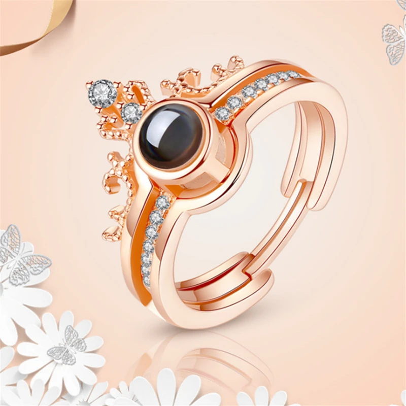 2 шт. регулируемые кольца с тибетской серебряной и золотой короной на 100