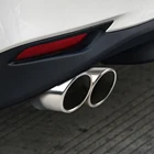 Универсальный автомобильный выхлопной наконечник с наклонной кромкой, автомобильный глушитель, глушитель из нержавеющей стали, двойной выход, автомобильные внешние аксессуары