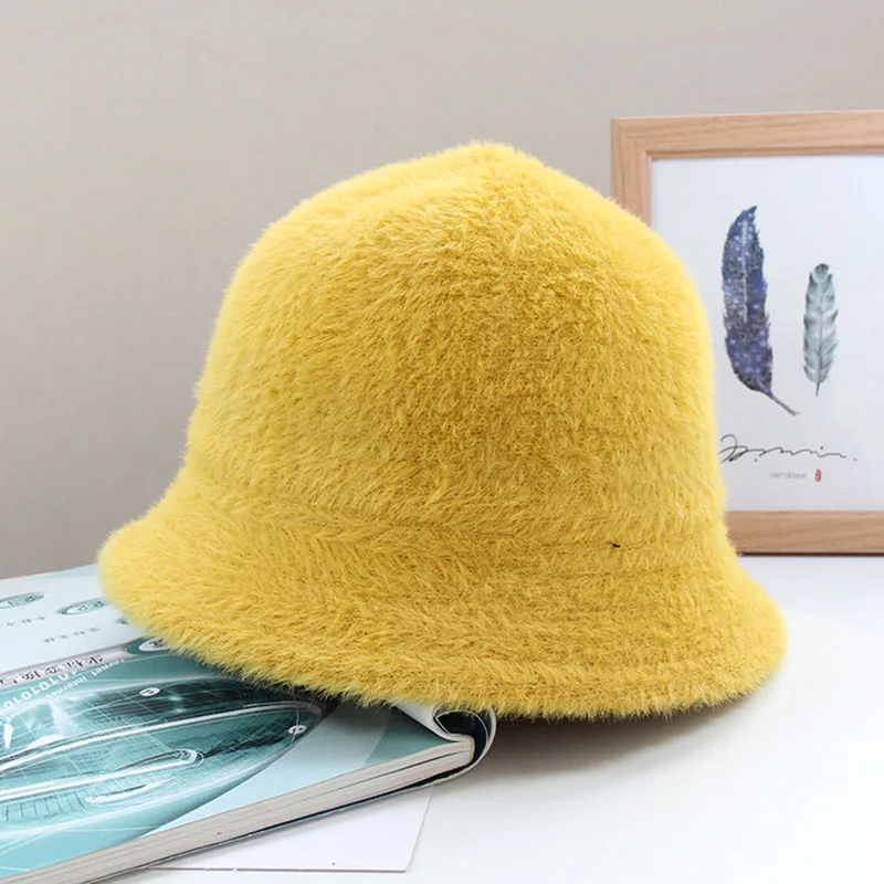 Зимняя теплая шапка-котелок с имитацией мраморной козырька небольшими полями