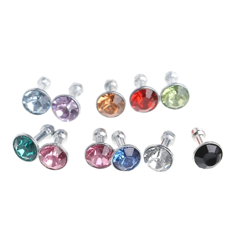 

Round Glittering Rhinestone 3.5mm Anti Dust Plug Earphone Stopper For Smart Phone H4GA