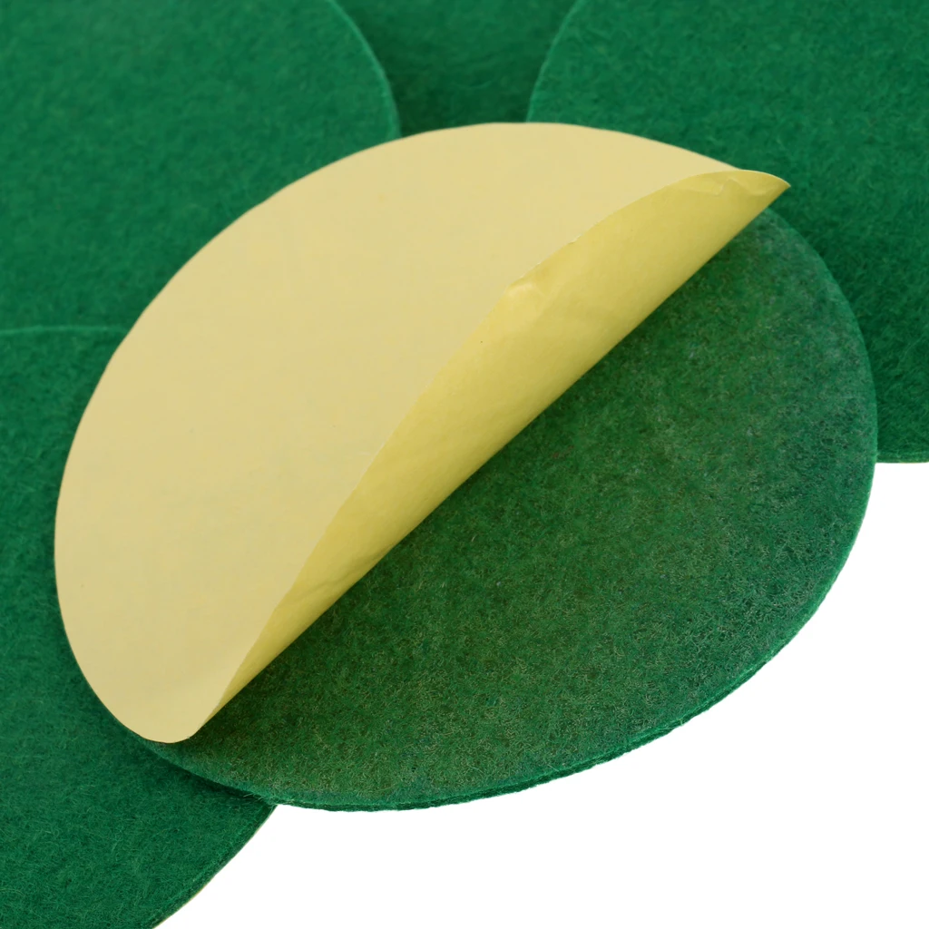 

6 Pieces Air Hockey Table Felt Pushers Replacement Felt Pads Green