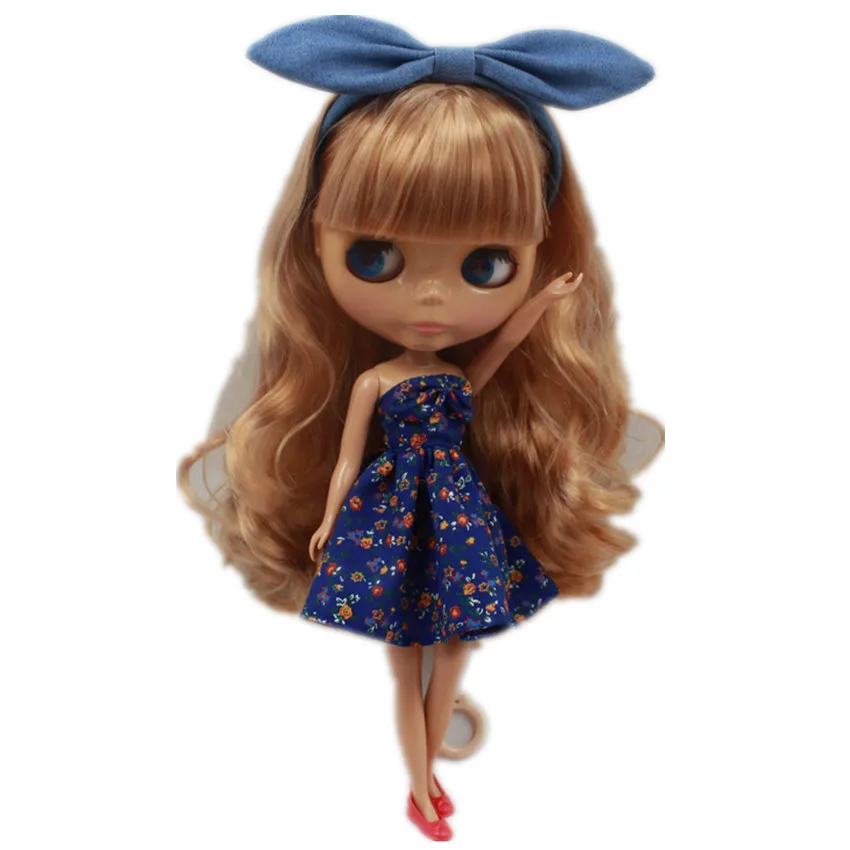 Одежда Blyth Doll, платье с цветочным принтом, нижнее белье бикини, пляжный костюм, повязка на голову, набор, подходит для 30 см, 1/6, шарнир, нормальная ледяная кукла azone