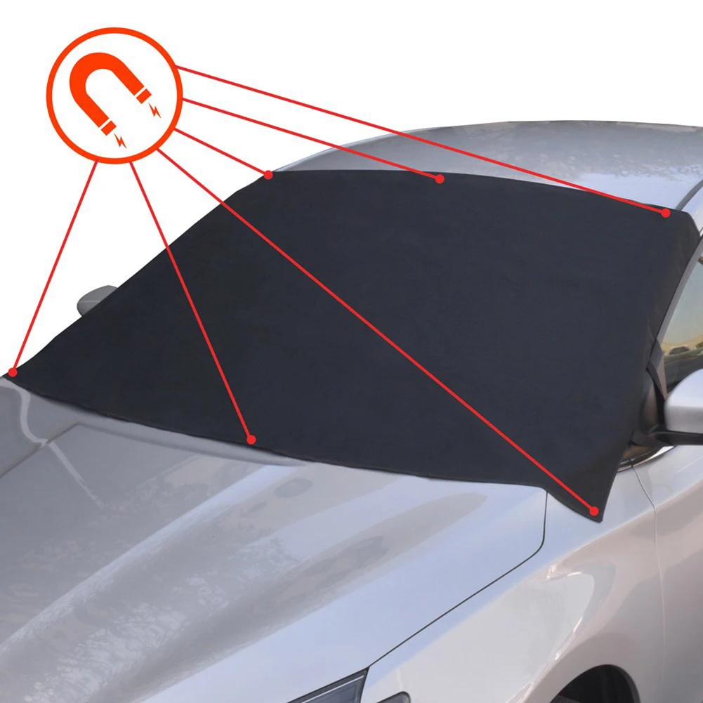 Magnetic Edges Car Snow Cover Car Windshield Snow Cover Car Sun Shade Cover Waterproof Windshield Protector for Car/Truck/SUV