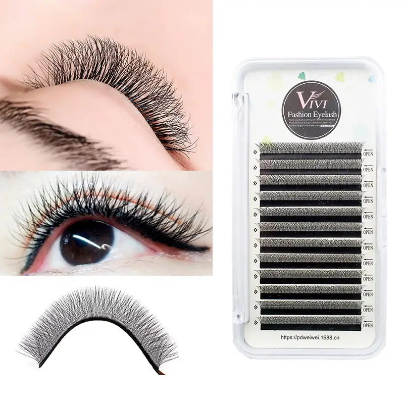 

W V Y Shape Volume Eyelash Extension Individual False Eyelashes 3D 4D Clover Lashes Private Label Lash Extensions