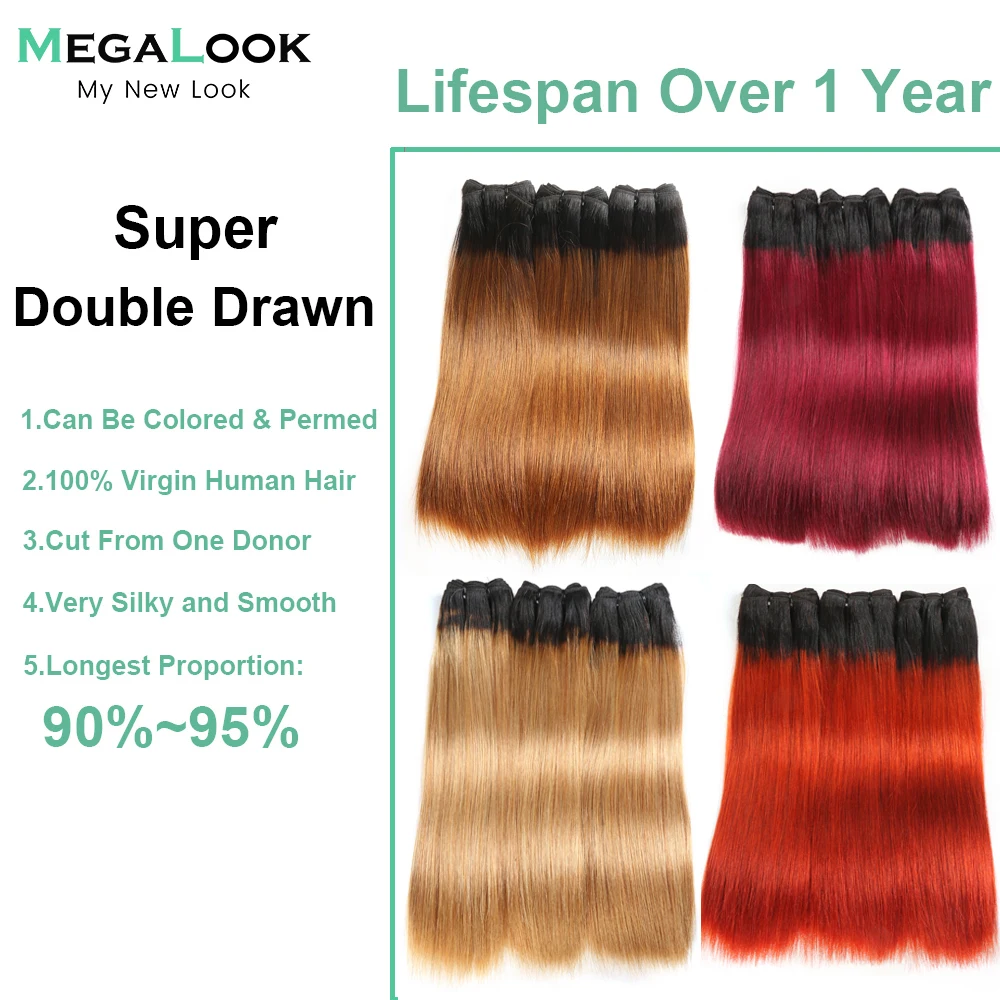 Прямые супер двойные пупряди волос пучки человеческих 1/3/4 шт./партия Пришивные