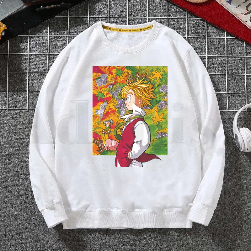 

Толстовка Meliodas Nanatsu No Taizai, мужская повседневная толстовка с капюшоном и принтом семи смертных грехов, весна-осень