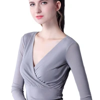 mesh bottom shirt long sleeve deep v neck sexy blouse 2021 women casual slim simple top thin cross t shirt bottomed shirt top