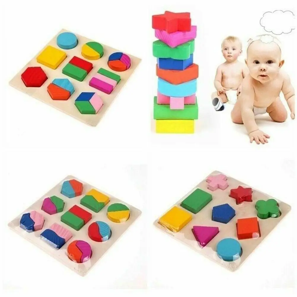 

3D Puzzle Wooden Tangram Math Baby Toys Game Children's Toy Pre-school Magination Intellectual Educational Toy For Kids Juguetes