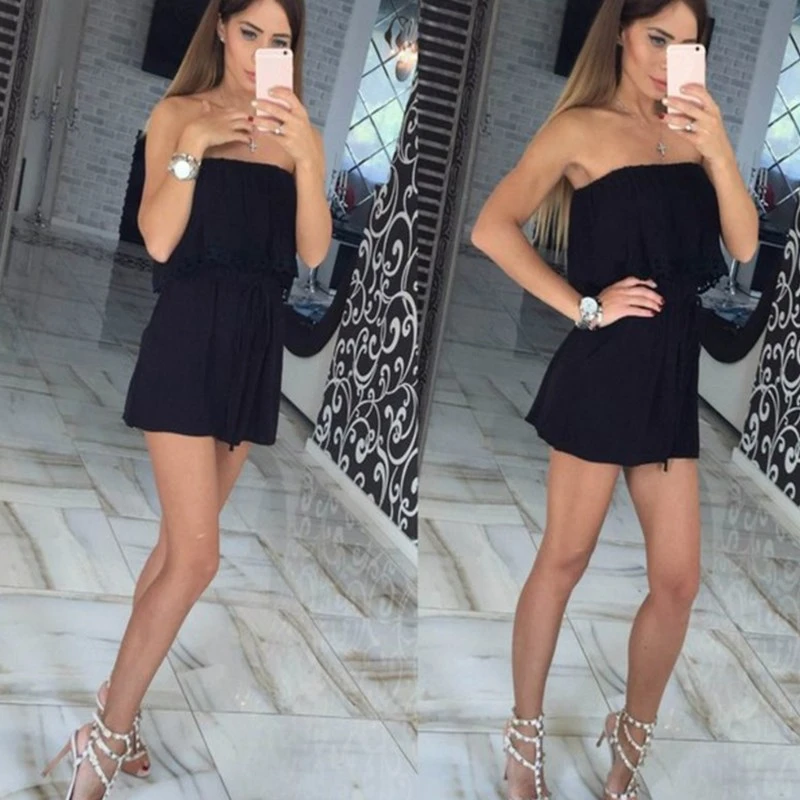 Офисные женские пляжные костюмы сексуальный комбинезон с открытыми плечами