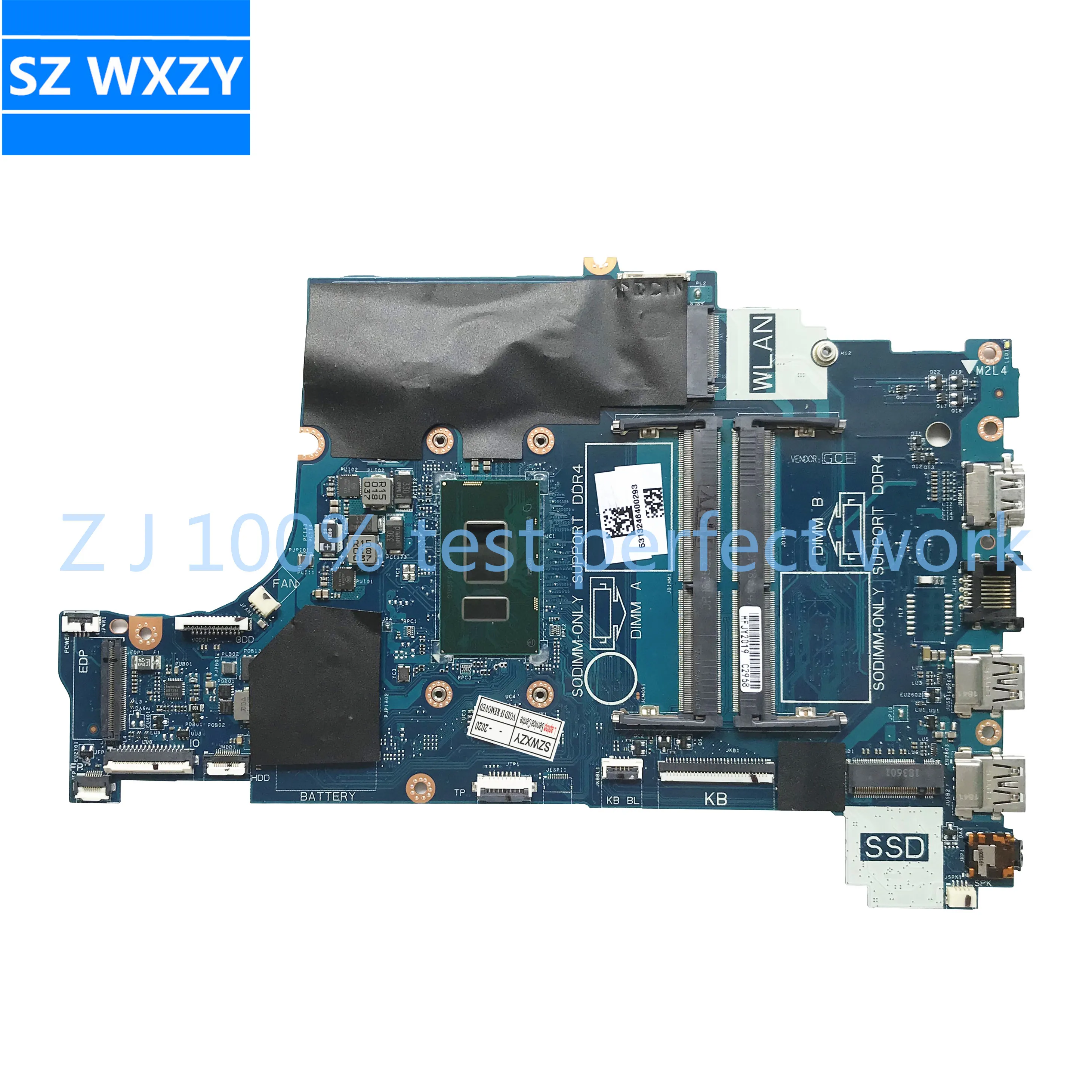 Материнская плата для ноутбука DELL Inspiron 15 5570 с SR3LC i7 8550U CAL60 LA F114P DDR4 0V4K03 V4K03 MB 100%