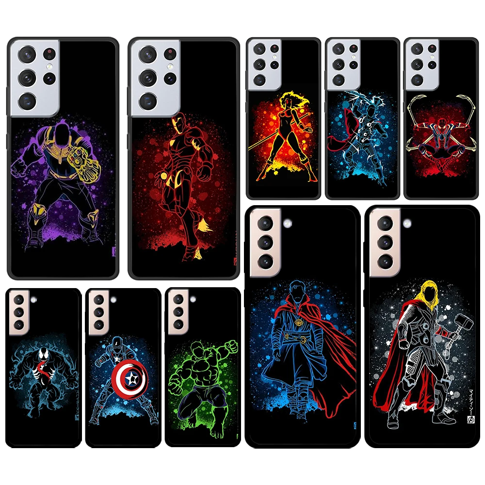 

Marvel Superhero for Samsung Galaxy S21 S20 FE Ultra Plus S10 S9 S8 S7 S6 Edge 5G Silicone Black Soft Phone Case