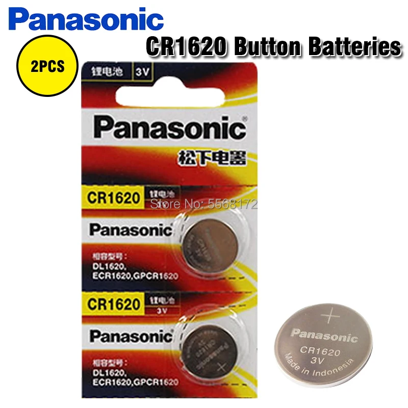 

Panasonic Original Product 2pcs/Lot cr1620 Button Cell Batteries For Watch 3V Lithium Battery CR 1620 Remote Control Calculator