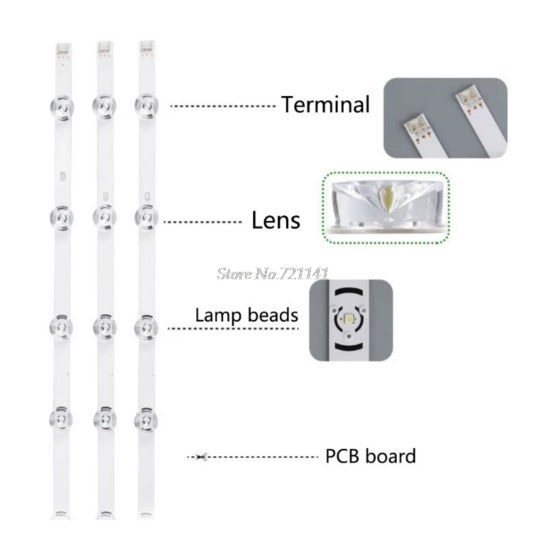 Светодиодная лента для подсветки 3 шт./компл. 6 осветительных приборов Lg 32 дюйма TV