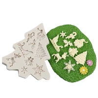 diy silicone fondant baking decoration tool christmas tree chocolate cookie making pastry tool mould