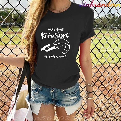 

Футболки для кайта, серфинга, вы или ваш неправильный графический принт, футболки с коротким рукавом, топы, параплана, уличная женская футбо...