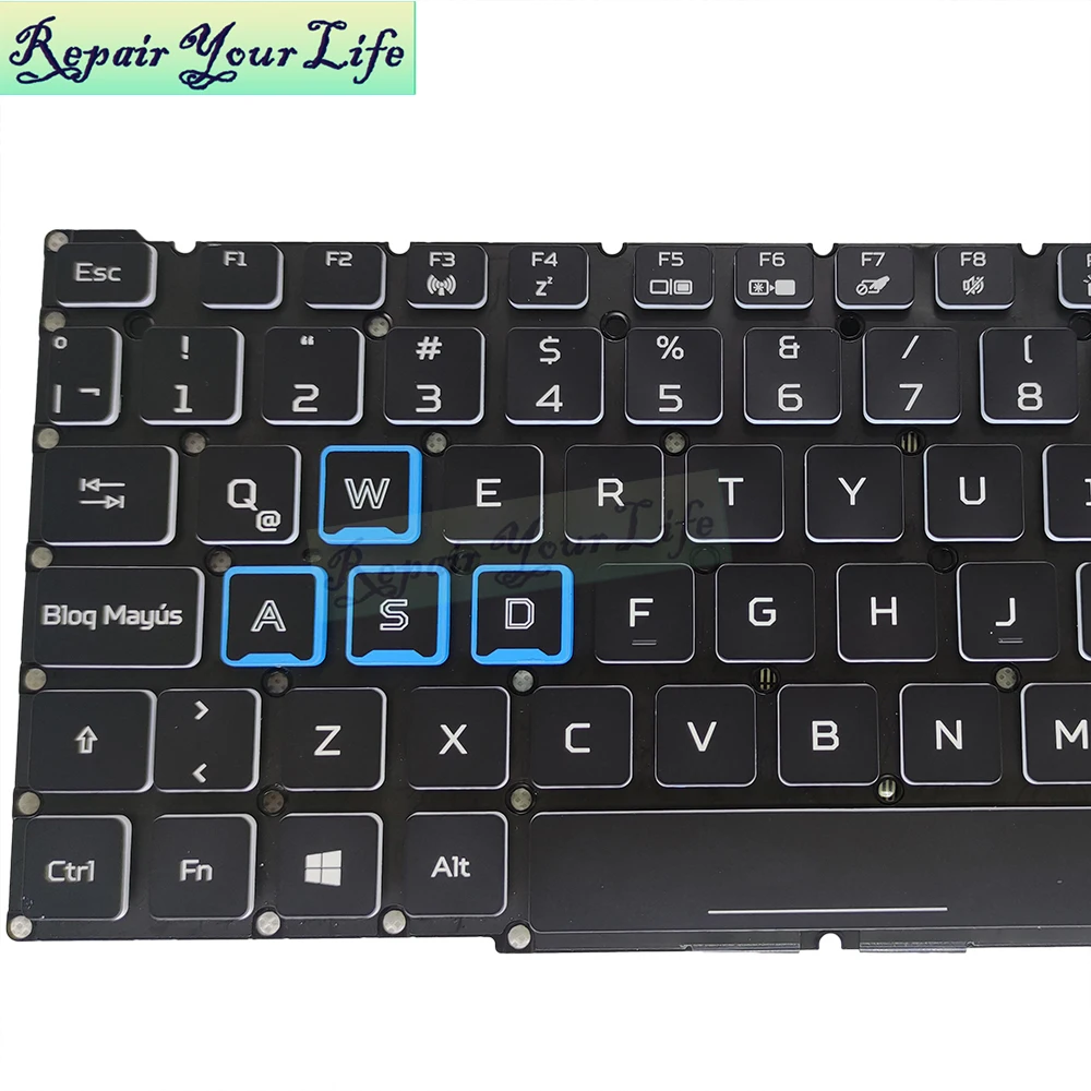 Latin Spanish PT-BR Brazil Backlit Keyboard For Acer Predator Helios 300 PH315-52 PH317-53 Notebook PC Gamer Keyboard RGB Light images - 6