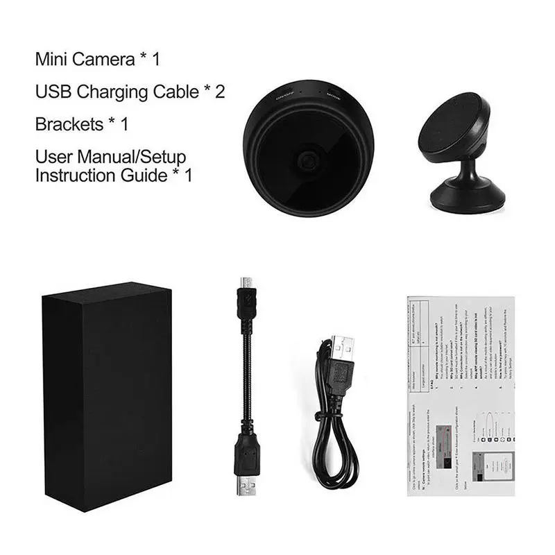 Мини видеокамера A9 Full HD 1080P с ночным видением Wi Fi IP дистанционным управлением