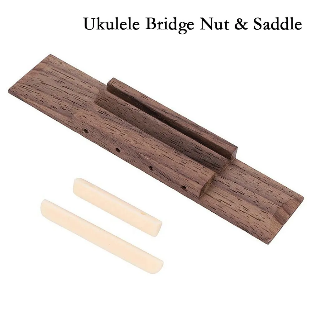 

3pcs Ukulele Universal Piano Code Rosewood Bridge & Nut Saddle Slotted Lower Upper Pillow For Guitar Bass Parts Accessories