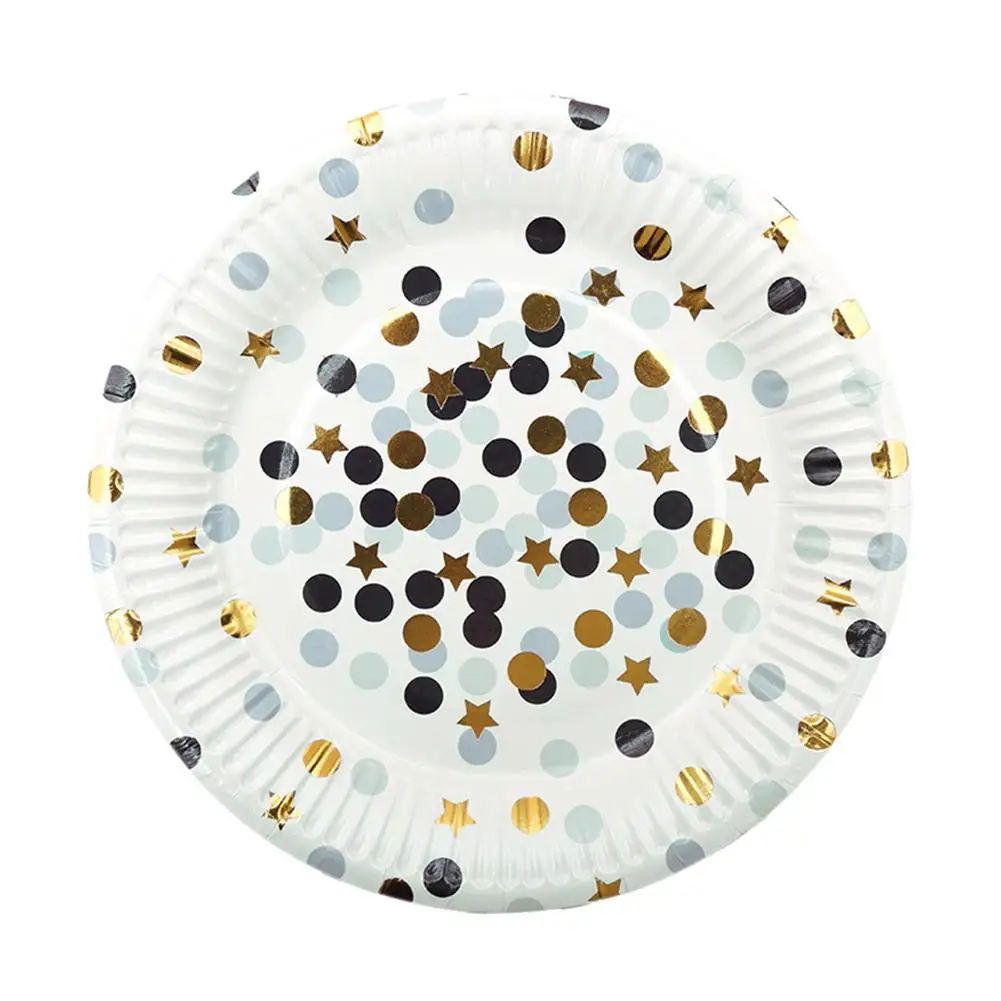 10 шт. одноразовая посуда в горошек с мультяшными звездами | Дом и сад