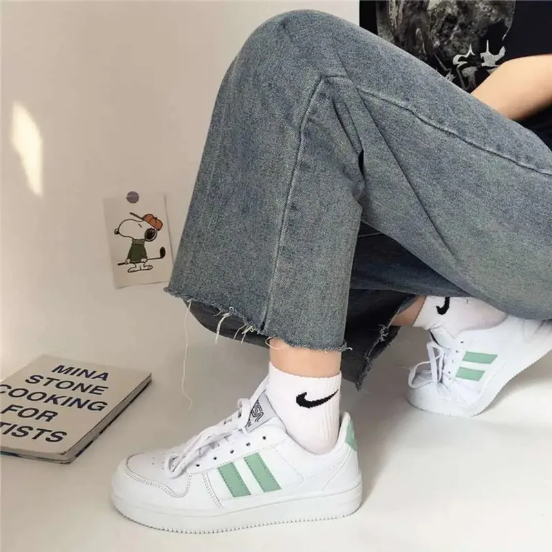 

Summer Thick-soled Women Stitching White Shoes 2021 New Low-cut Cross Lace Ladies Vulcanized Shoes Outdoor Leisure Sports Shoes